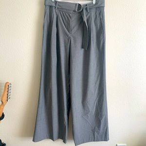 Belted Pleated Wide Leg Pants